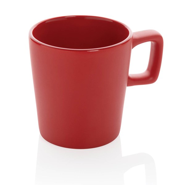 Obrázky: Moderný červený keramický hrnček na kávu 300ml