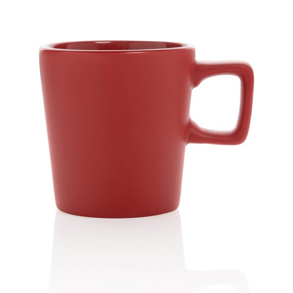 Obrázky: Moderný červený keramický hrnček na kávu 300ml, Obrázok 2