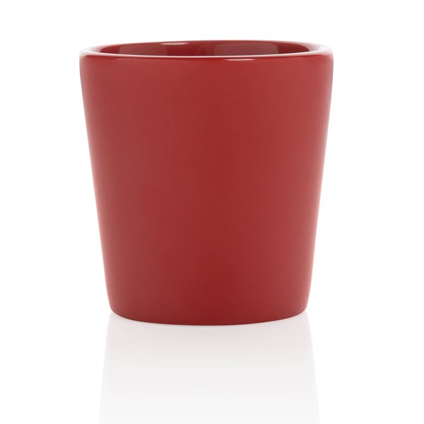 Obrázky: Moderný červený keramický hrnček na kávu 300ml, Obrázok 3