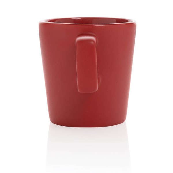 Obrázky: Moderný červený keramický hrnček na kávu 300ml, Obrázok 4