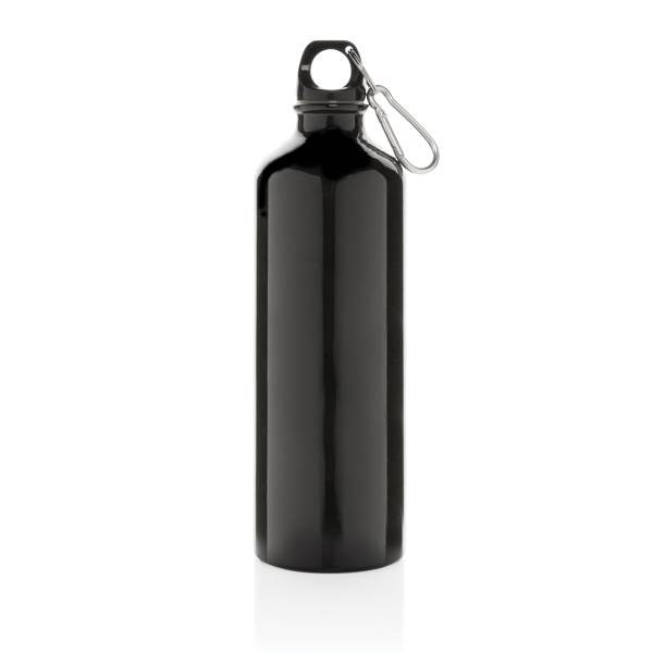 Obrázky: Hliníková športová fľaša s karabínou XL - čierna, Obrázok 2