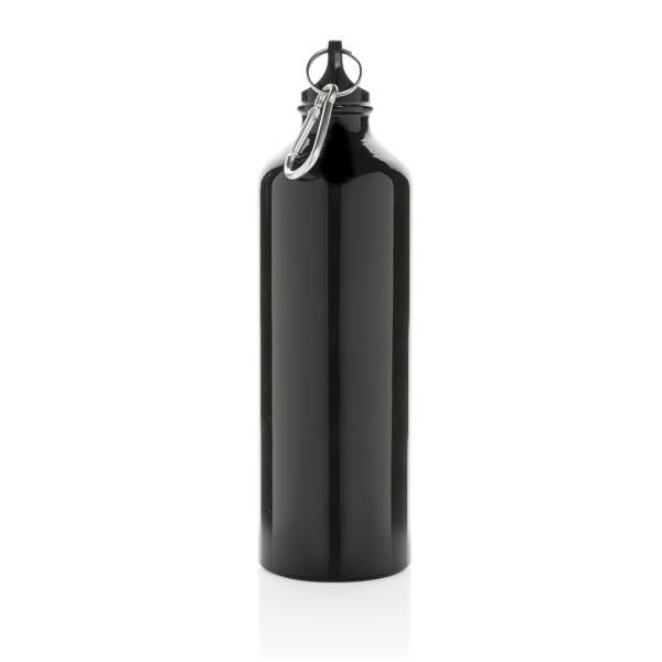 Obrázky: Hliníková športová fľaša s karabínou XL - čierna, Obrázok 4