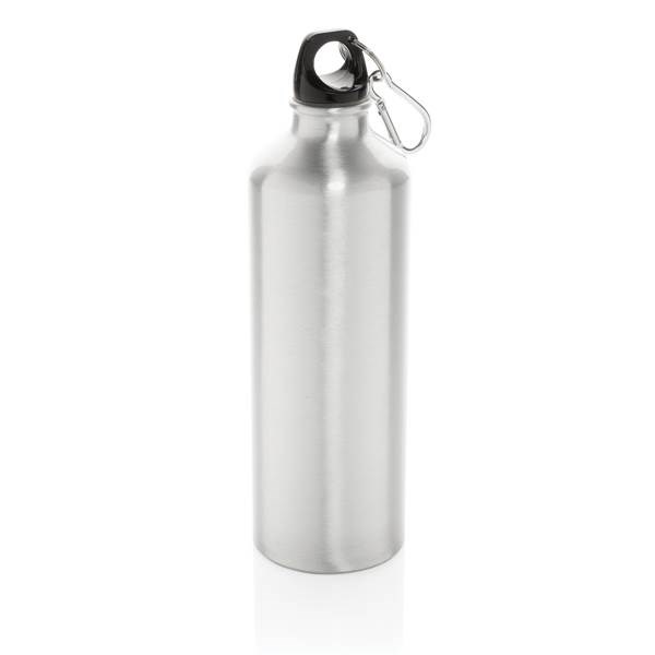 Obrázky: Hliníková športová fľaša s karabínou XL-strieborná