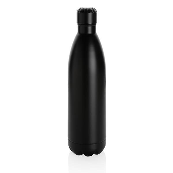 Obrázky: Jednofarebná čierna nerezová termo fľaša 1l