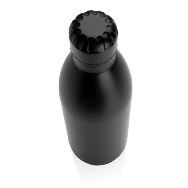 Obrázky: Jednofarebná čierna nerezová termo fľaša 1l, Obrázok 3