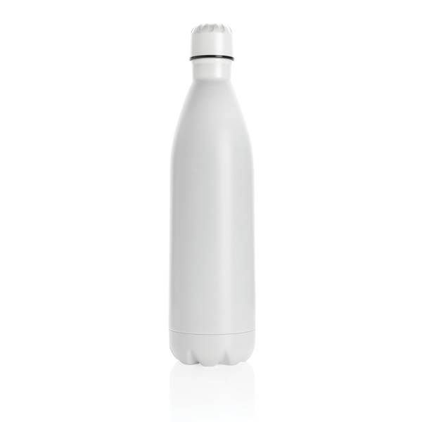 Obrázky: Jednofarebná bela nerezová termo fľaša 1l, Obrázok 2