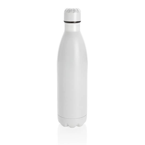 Obrázky: Jednofarebná biela nerezová termo fľaša 750ml