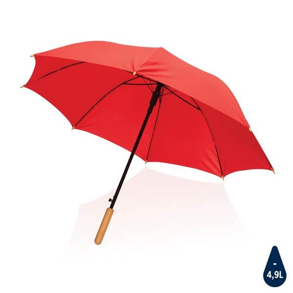 Obrázky: Červený bambusový automatický dáždnik Impact