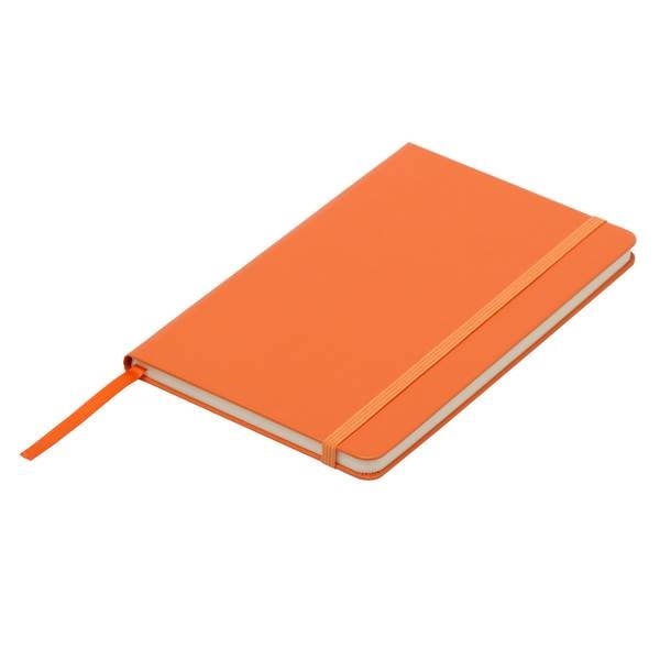 Obrázky: Oranžový blok A5 s elastickou páskou, štvorčeky, Obrázok 2