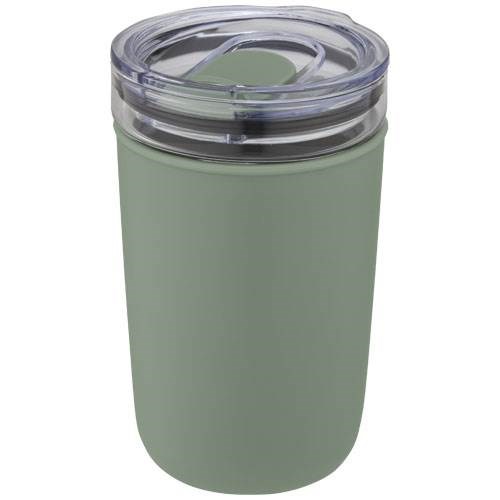 Obrázky: Sklenený hrnček 420 ml s plast. obalom zelený