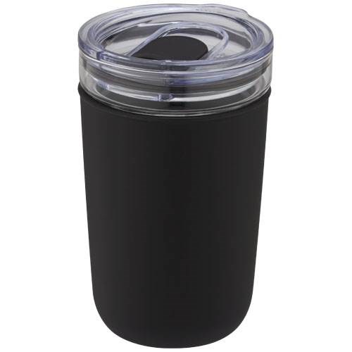 Obrázky: Sklenený hrnček 420 ml, plastový obal čierny