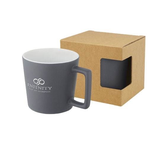 Obrázky: Keramický hrnček 370 ml s matným povrchom biely, Obrázok 6