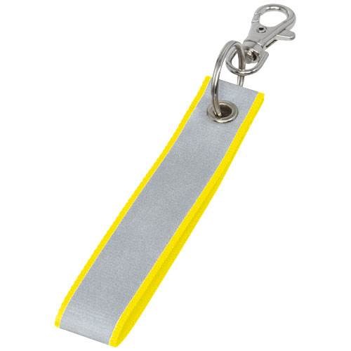 Obrázky: Reflexný prívesok na kľúče s karabínou žltý lem