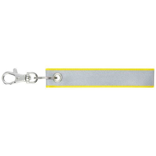 Obrázky: Reflexný prívesok na kľúče s karabínou žltý lem, Obrázok 2
