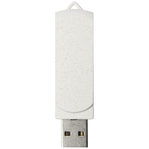 Obrázky: Béžový otočný USB flash disk z pšeničnej slamy 4GB, Obrázok 2