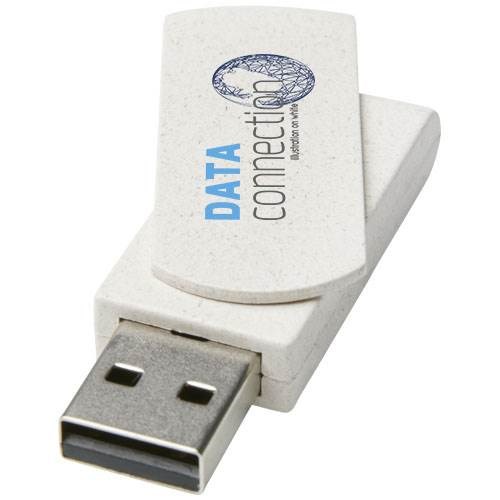 Obrázky: Béžový otočný USB flash disk z pšeničnej slamy 4GB, Obrázok 4