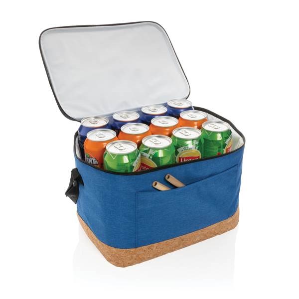 Obrázky: Chladiaca taška XL s korkovým detailom, modrá, Obrázok 5