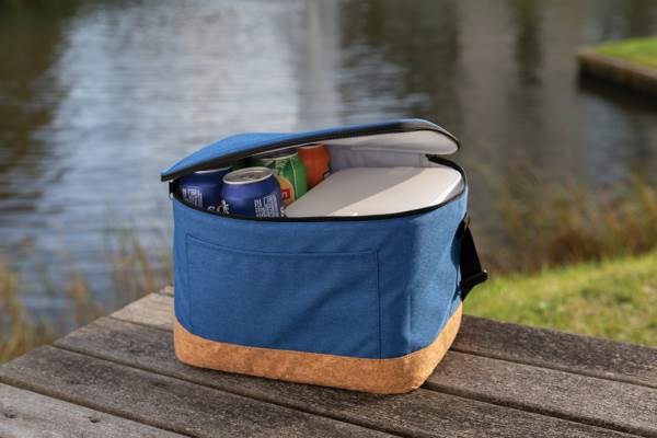 Obrázky: Chladiaca taška XL s korkovým detailom, modrá, Obrázok 9