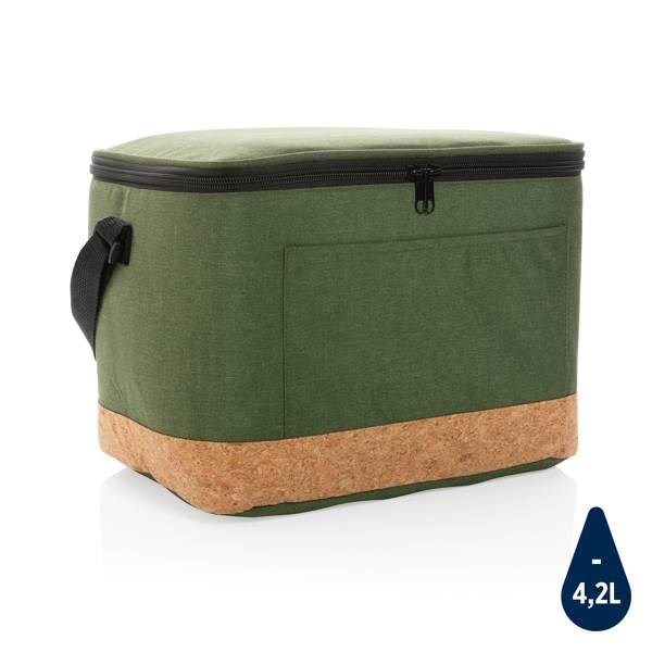 Obrázky: Chladiaca taška XL s korkovým detailom, Zelená, Obrázok 1