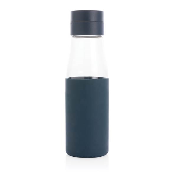 Obrázky: Sklenená fľaša Ukiyo sledujúca pitný režim, modrá, Obrázok 3