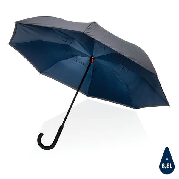 Obrázky: Modrý reverzný dáždnik Impact zo 190T RPET AWARE, Obrázok 1