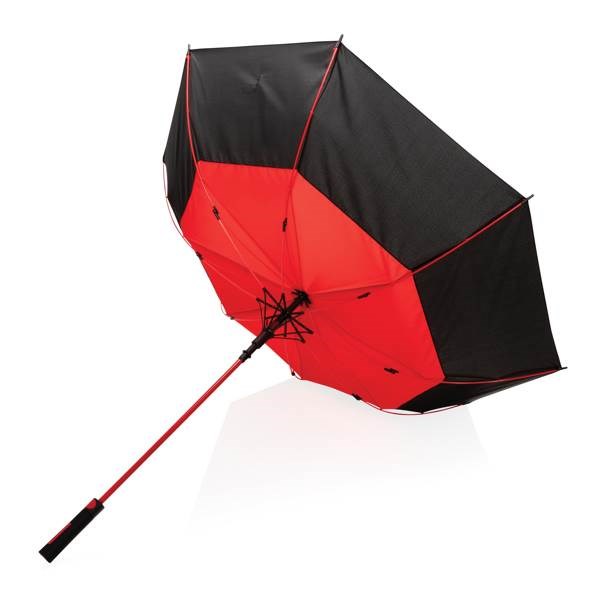 Obrázky: Červený voči vetru odolný auto-open dáždnik Impact, Obrázok 3