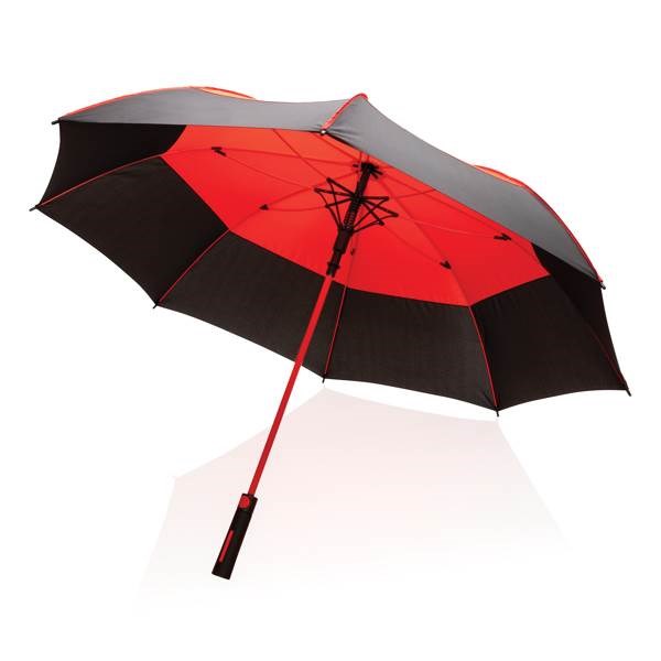 Obrázky: Červený voči vetru odolný auto-open dáždnik Impact, Obrázok 5