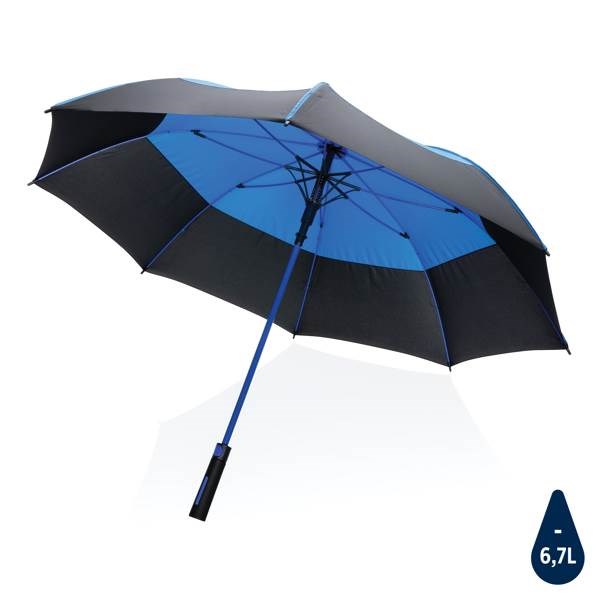 Obrázky: Modrý voči vetru odolný auto-open dáždnik Impact, Obrázok 1