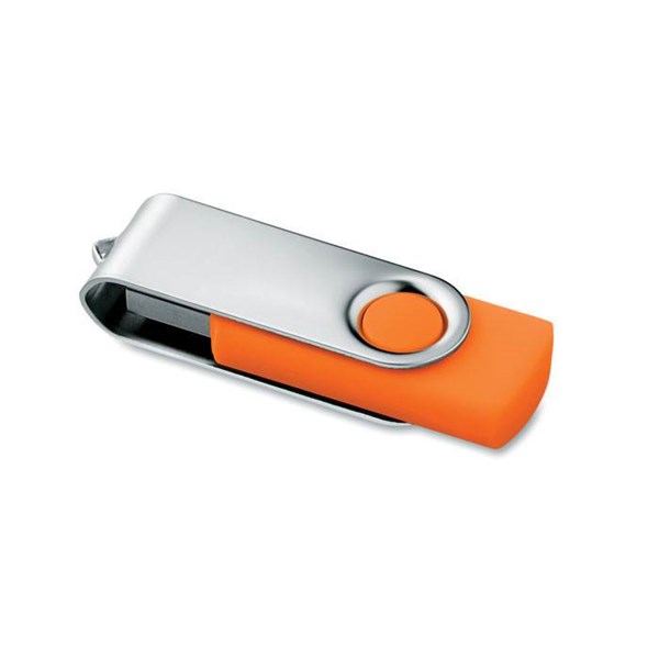 Obrázky: Strieborno-oranžový USB flash disk 8GB