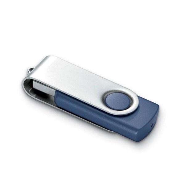 Obrázky: Strieborno-tm. modrý USB flash disk 16GB, Obrázok 1