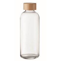 Obrázky: Transparentná sklenená fľaša s bambusovým viečkom