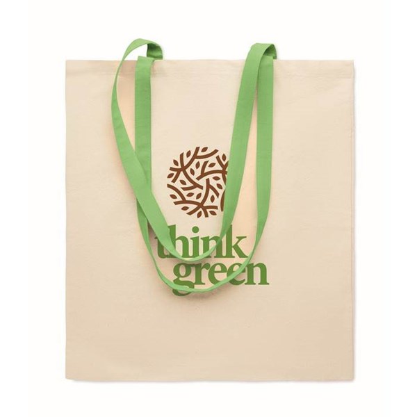 Obrázky: Bavlnená taška 140 gr s dlhými zelenými ušami, Obrázok 2