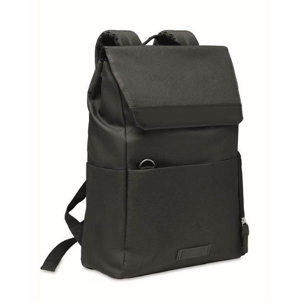Obrázky: Čierny polstrovaný ruksak na notebook 15" z RPET