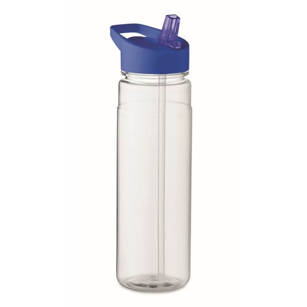Obrázky: Fľaša RPET 650ml so slamkou, stredne modré viečko