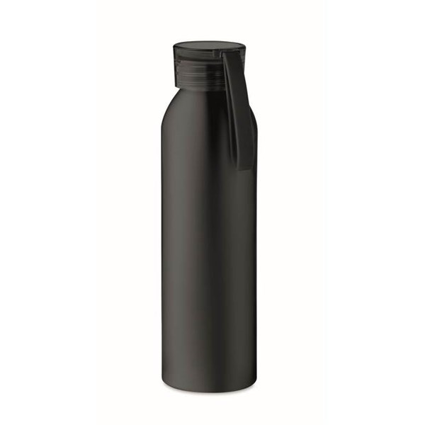 Obrázky: Čierne hliníková fľaša 600ml so silikón. pútkom, Obrázok 1
