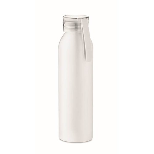 Obrázky: Biela hliníková fľaša 600ml so silikón. pútkom