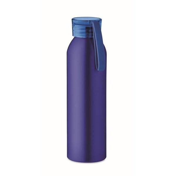 Obrázky: Modrá hliníková fľaša 600ml so silikón. pútkom, Obrázok 1