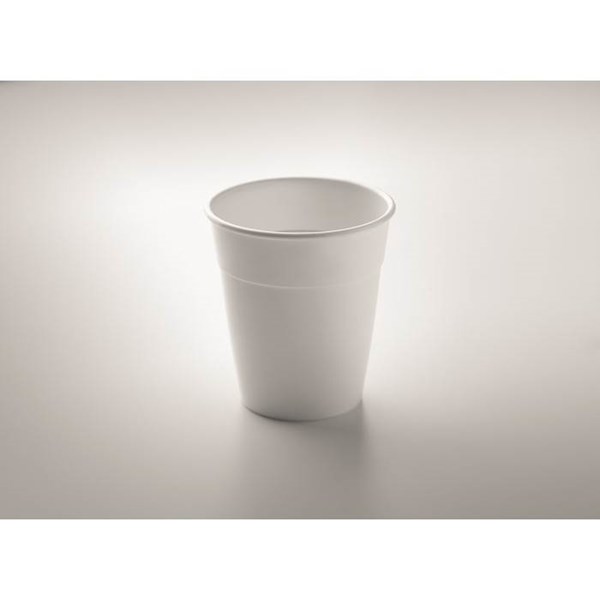 Obrázky: Biely pohárik z PP, 350 ml, Obrázok 2