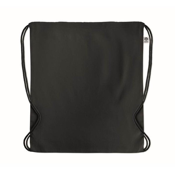 Obrázky: Sťahovací ruksak z bio bavlny, čierny, Obrázok 2