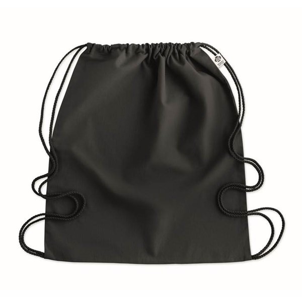 Obrázky: Sťahovací ruksak z bio bavlny, čierny, Obrázok 3