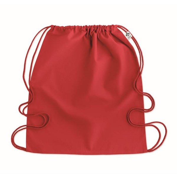 Obrázky: Sťahovací ruksak z bio bavlny, červený, Obrázok 3