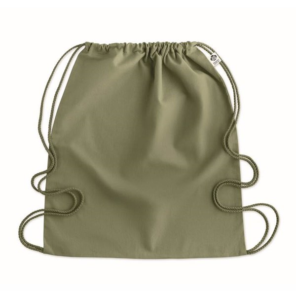 Obrázky: Sťahovací ruksak z bio bavlny, zelený, Obrázok 7