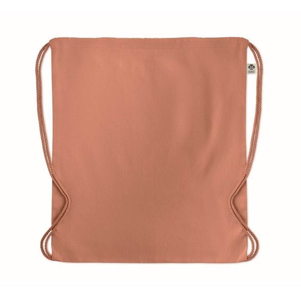 Obrázky: Sťahovací ruksak z bio bavlny, oranžový, Obrázok 3
