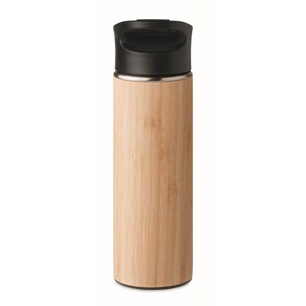 Obrázky: Bambusová dvojstenná fľaša, 450 ml, hnedá, Obrázok 8