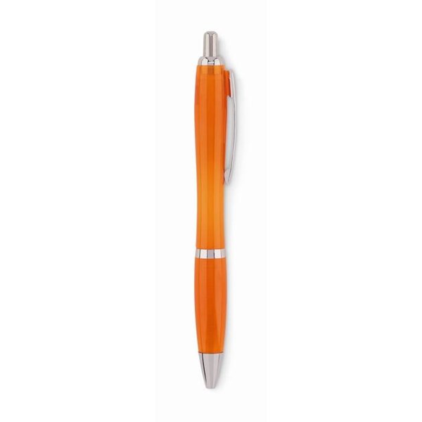 Obrázky: Oranžové plastové guličkové pero z RPET, Obrázok 3