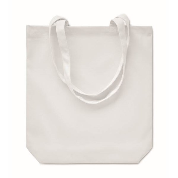 Obrázky: Biela nákupná plátená taška s dlhými ušami, Obrázok 2
