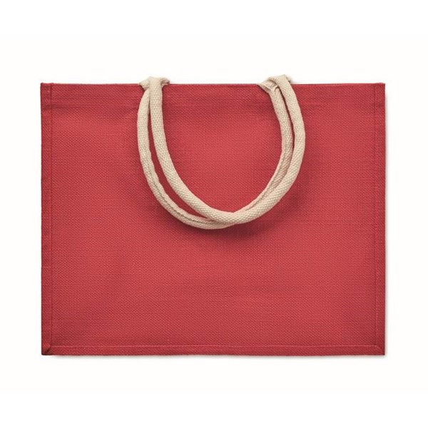 Obrázky: Červená jutová taška s krátkymi bavlnenými ušami, Obrázok 2