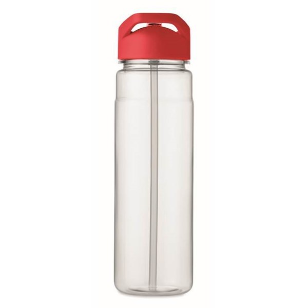 Obrázky: Fľaša RPET 650ml so slamkou, červené viečko, Obrázok 8