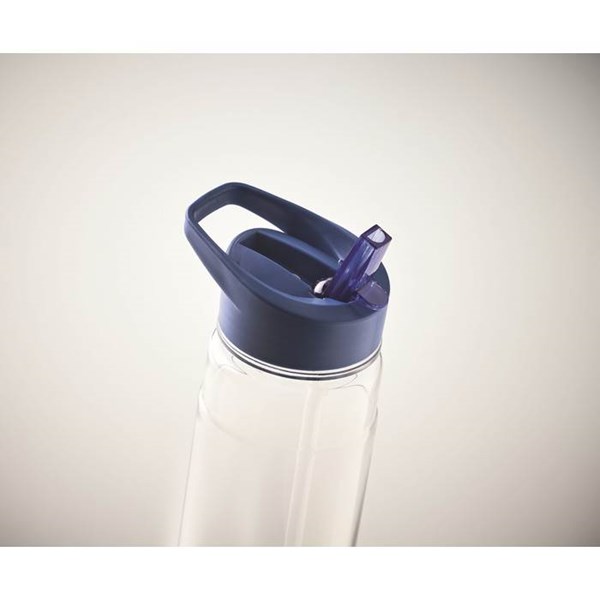 Obrázky: Fľaša RPET 650ml so slamkou, stredne modré viečko, Obrázok 3