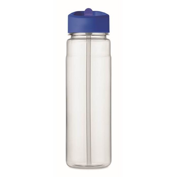 Obrázky: Fľaša RPET 650ml so slamkou, stredne modré viečko, Obrázok 5